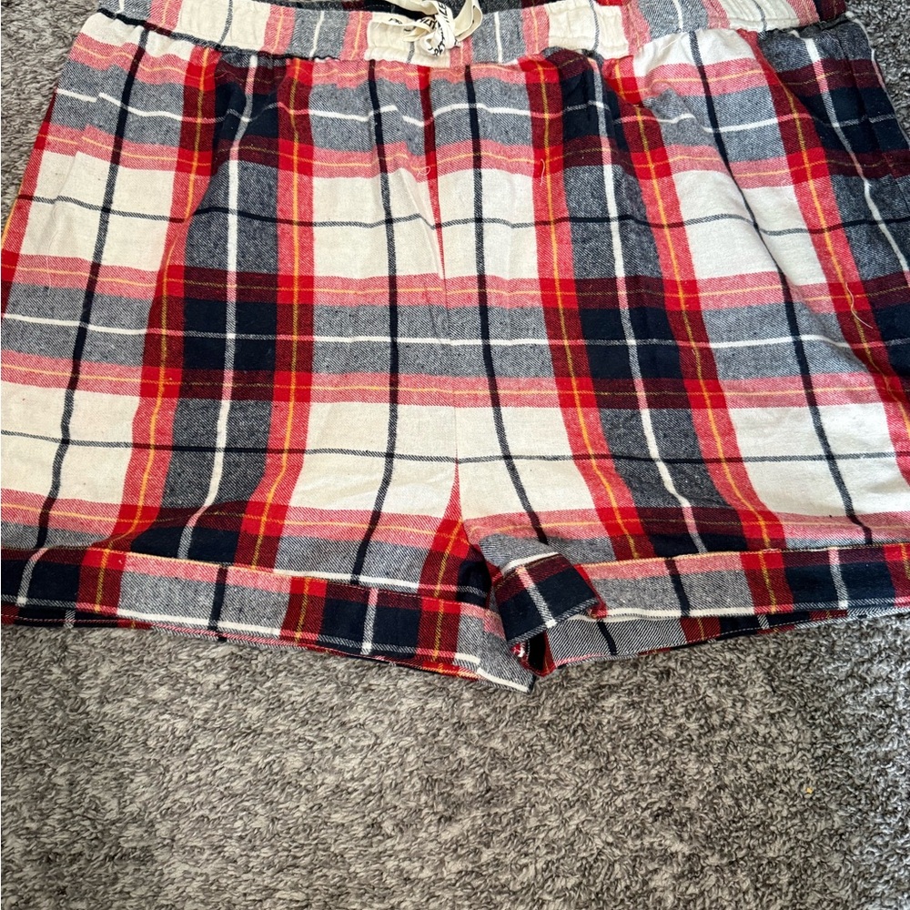 PrettyLittleThing Red and Gray Plaid Women's Shorts